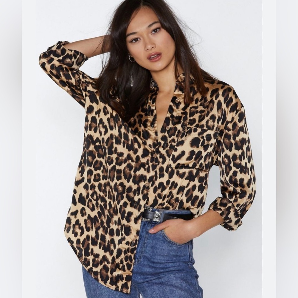 • TOPSHOP • leopard print blouse